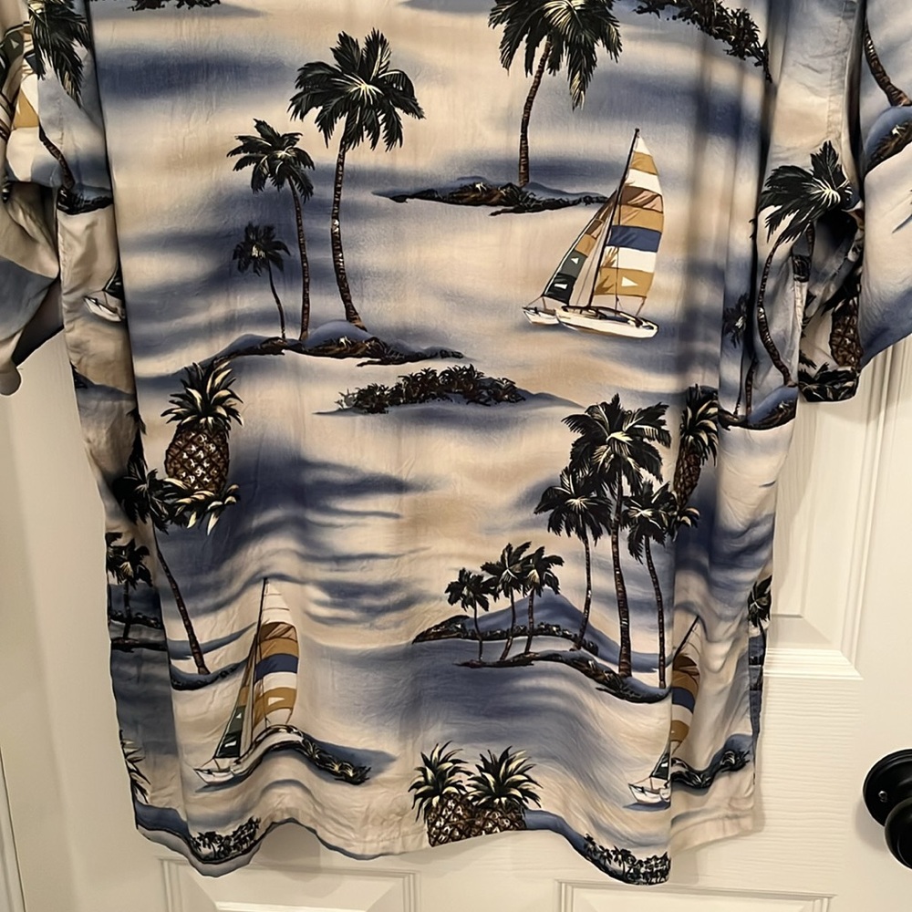 Campia Men’s 100% Rayon Short Sleeve Button Up Shirt Sz Large Hawaiian Tropical - Picture 6 of 10